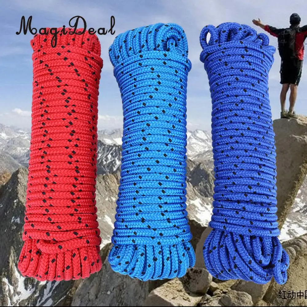 20m Multi Braided Emergency Rappelling Rock Climbing Rope Strap 500Kg Load