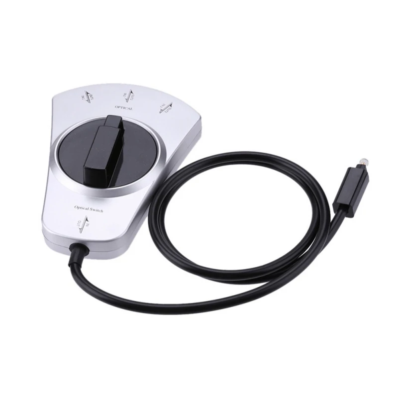 

3-Way Digital Toslink Switch SPDIF Optical Audio Switch Toslink Cable Switcher Selector Hub Box for DVD CD player Male-Female