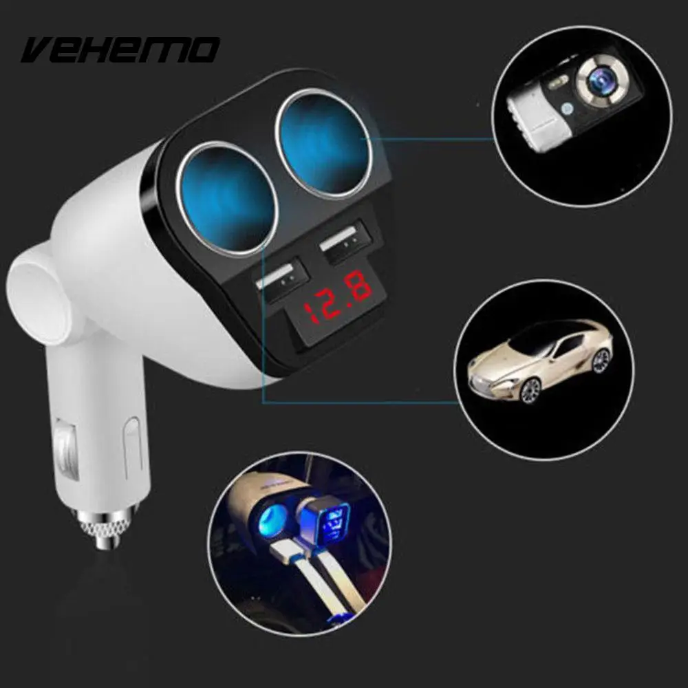 Vehemo Dual USB Автомобильное зарядное устройство для телефона быстрое оригинальное
