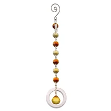 25 см H& D фэншуй круглый Радужный производитель оконная подвеска Хрустальный солнцезащитный Ловец с 20 мм Шаровая Призма восьмиугольная чакра солнцезащитный Ловец для подарка