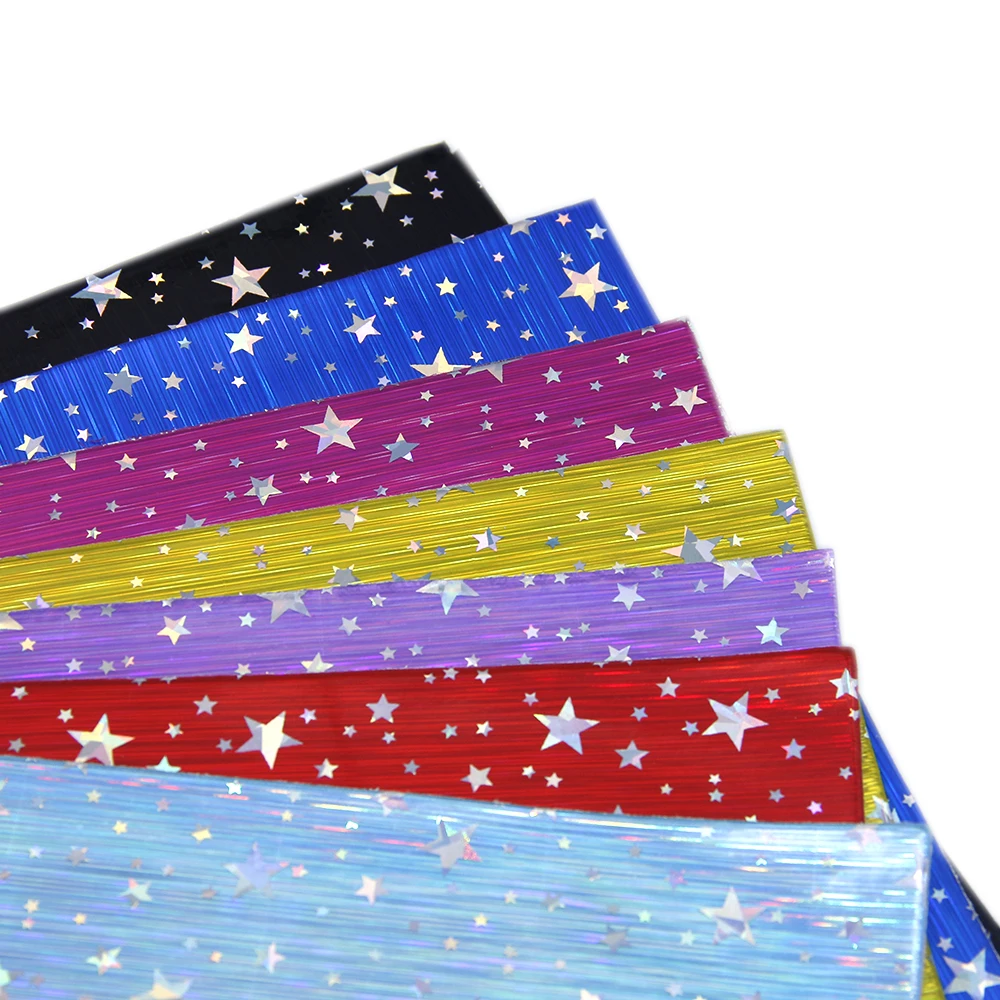 David accessories 7pcs/set 20*34cm Star Laser Faux Artificial Synthetic Leather Set,DIY Hairbow Handbag Shoes Decoration,1Yc7303