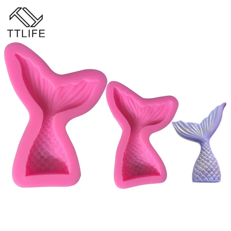 

TTLIFE Mermaid Fondant Mold Cake Decorating DIY Chocolate Baking Mould Tool 2019 New cake Decorating tools Silicone mold