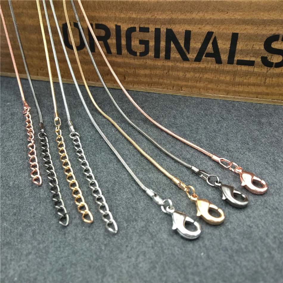 50pieces Top quality charm 1.2MM snake chain Necklace 60cmin Jewelry