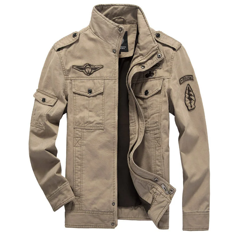 Армейская куртка мужская повседневная jaqueta masculina AFS JEEP мужские куртки со стоячим воротником на молнии брендовая куртка-бомбер и пальто размера плюс 6XL