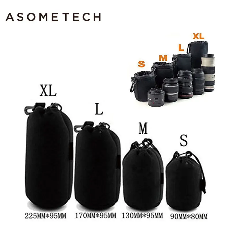 Camera Dacron Bags DSLR Lens Soft Pouch Protector Case Bag For Canon