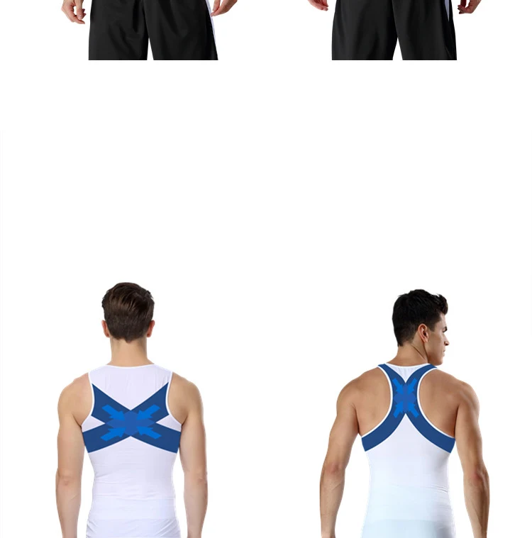 Meisou Hot Slimming Male Vest Body Shaper Men T shirt Abdomen Fat Reduce Compression Black White Blue Shapewear Fitness Clothing (3)