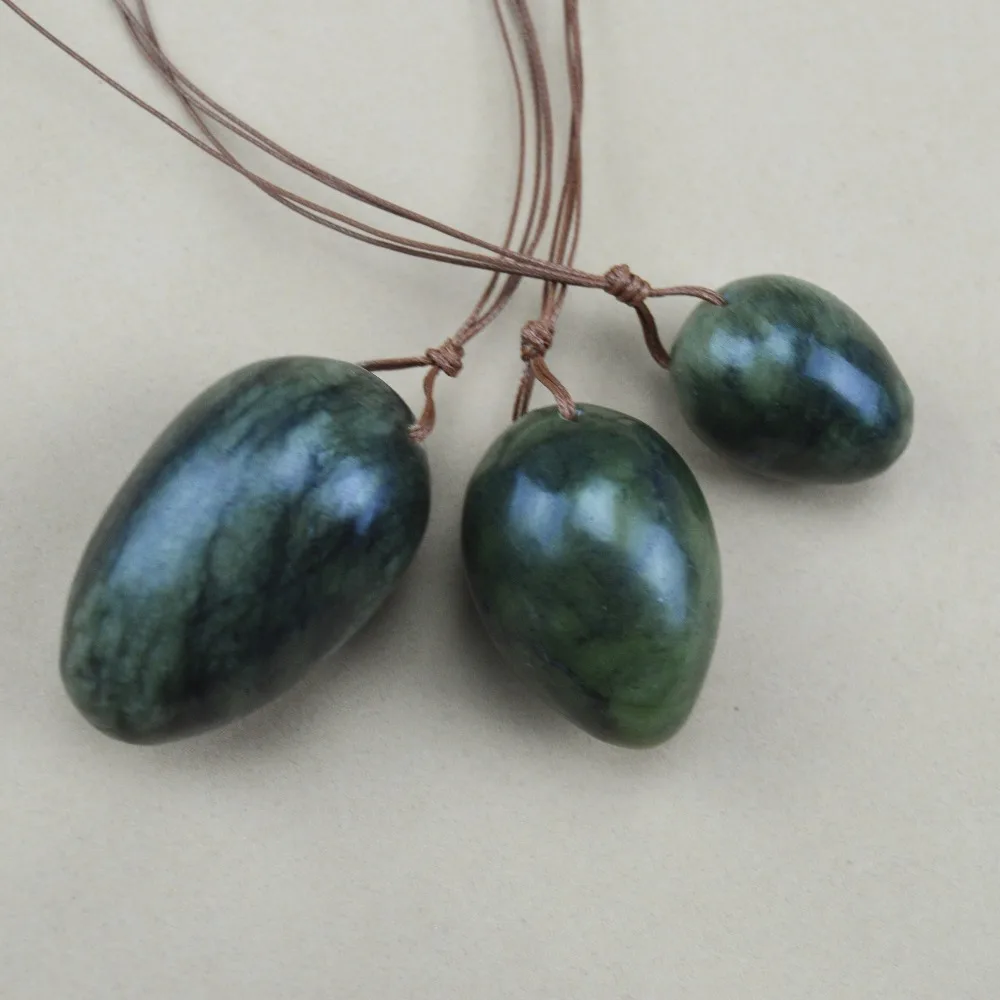 1 Set natural jade egg with brown string for kegel exercise pelvic floor muscles vaginal exercise yoni egg ben wa ball 1 Set natural jade egg with brown string for kegel exercise pelvic floor muscles vaginal exercise yoni egg ben wa ball