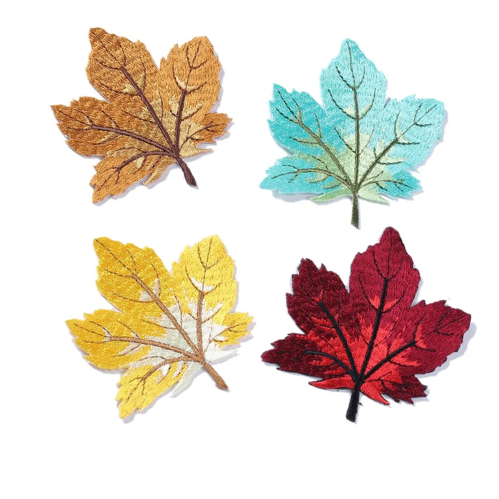 

DoreenBeads Maple Leaf Iron On Patch Sewing On Embroidered Applique Patch Clothes Stickers Garment DIY Apparel Accessories 1PC