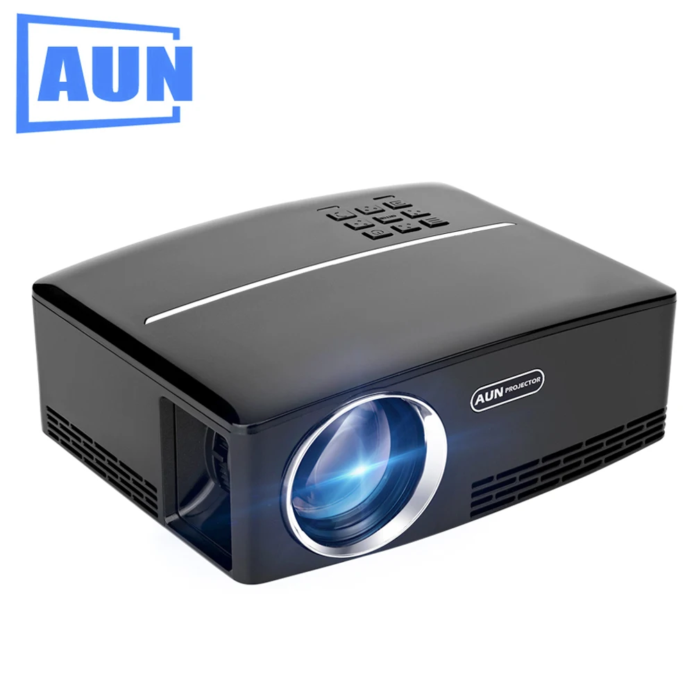 

AUN Projector AUN1 1800 Lumens LED Projector Set in HD in,VGA,USB Port. 28 Pcs LED Beads HD Projector