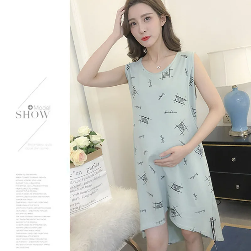 Cotton short Wear sleeved summer Nightgown lactation month pregnant woman lactation clothes fashion summer pajamas pajamas out