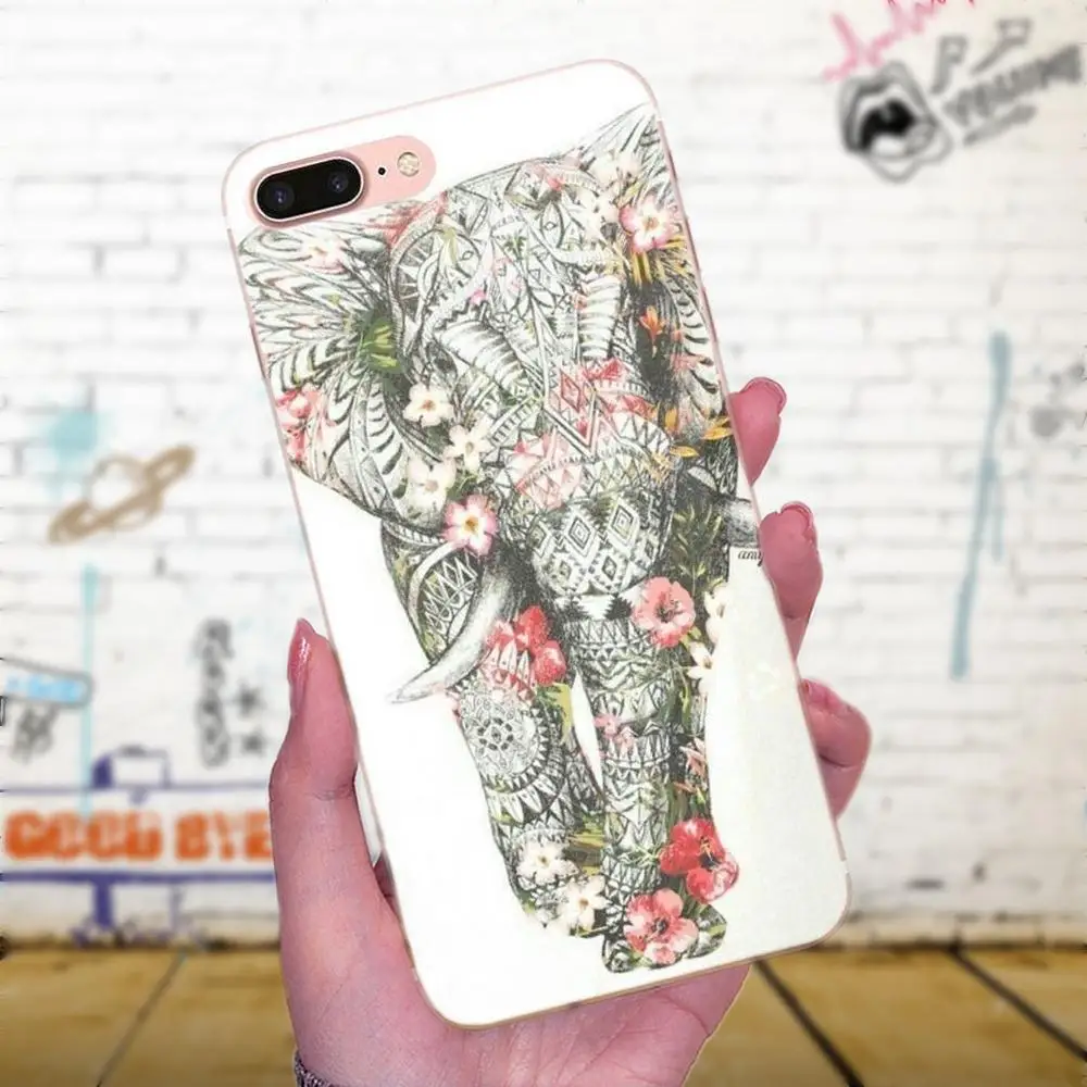Мягкий чехол из ТПУ с милым Рисунком Слона для Xiaomi Redmi Note 2 3 3S 4 4A 4X 5 5A 6 6A Pro