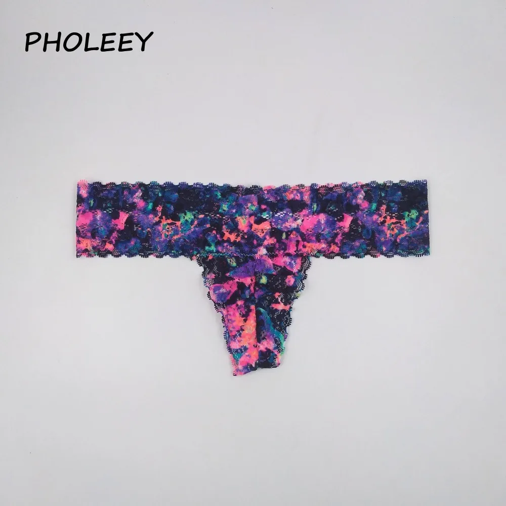 

pholeey New listing fashion Women Sexy Panties Thongs G-Strings Female Seamless Transparent lace Lace briefs P17186