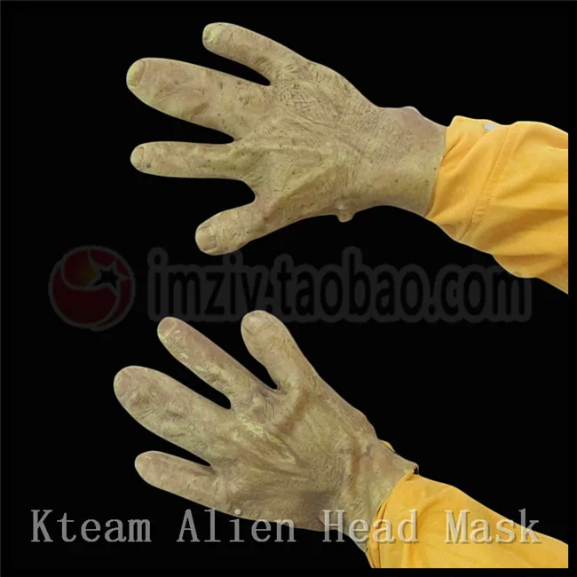 

New Scary Latex Hand Mask Alien UFO Extra Terrestrial Party ET Horror Rubber Hand Gloves Halloween Party Ghost Mask with Gloves