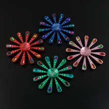 12 листов Павлин 1rd красочные фиджет-Спиннер с бриллиантом пальца гироскоп чтобы отвлечься ADHD анти-стресс игрушки, ручной Спиннер