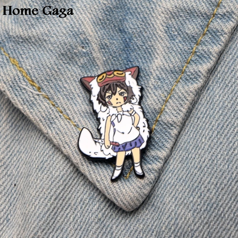 Homegaga Princess Mononoke diy Zinc tie cartoon Pins backpack clothes brooches for men women hat decoration badges medals D1451