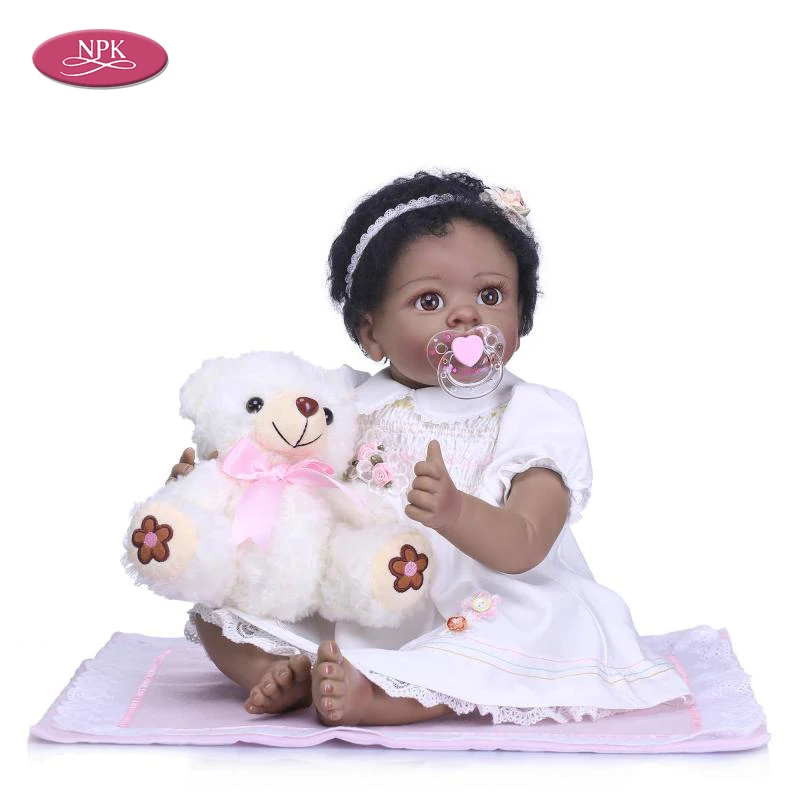 

NPK 22 Inches Silicone Reborn Baby Doll 55 CM Soft Cloth Body Lifelike Princess Gril Toys Realistic Newborn Doll Reborn Menina