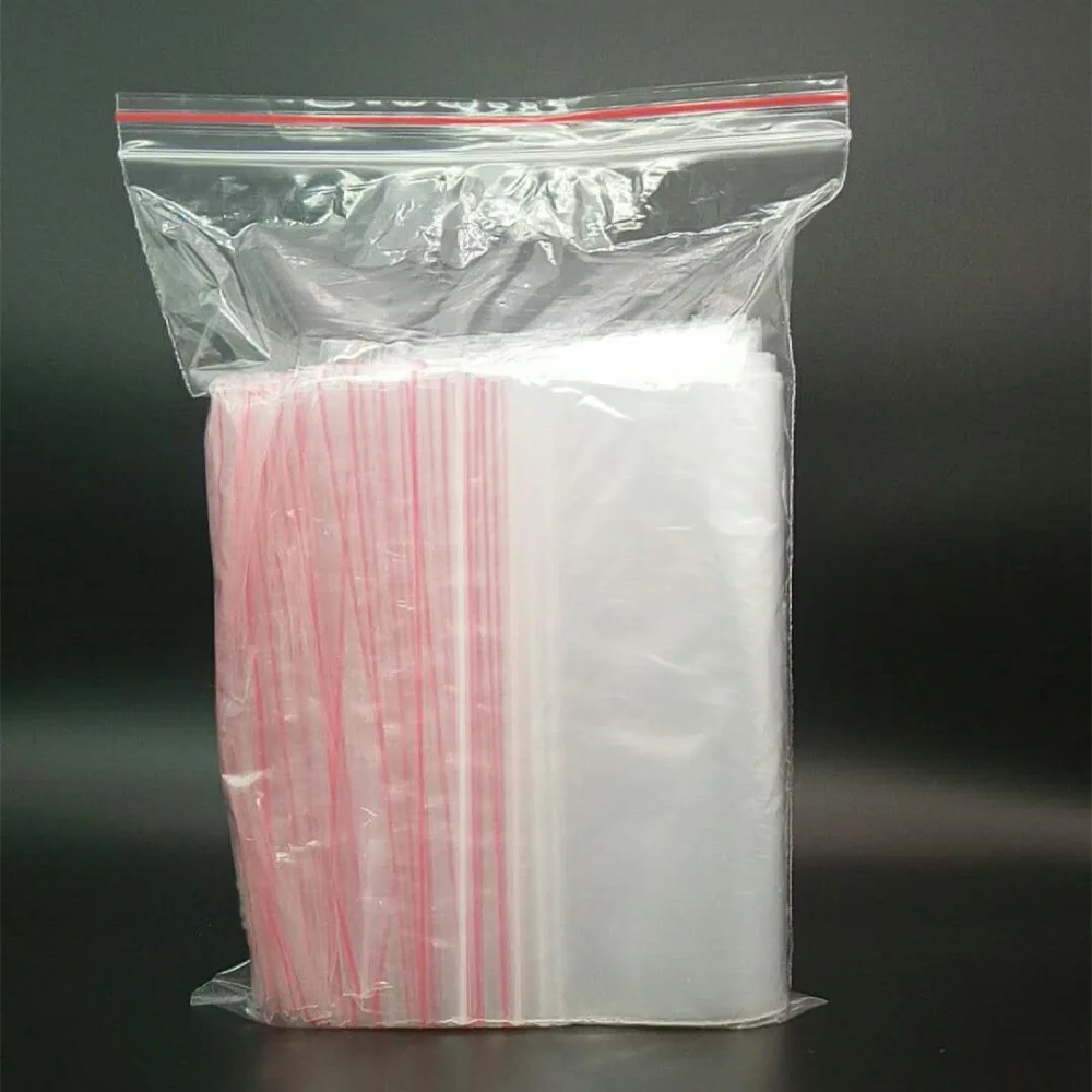 Thicken Clear Zip Lock Plastic Resealable Grip Self Seal Polythene Bags