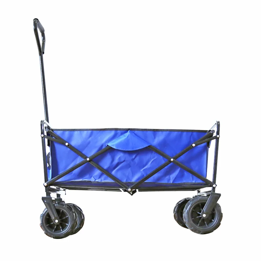 

Yardeen Folding Camping Wagon Garden Cart Outdoor Canvas Fabric Garden Beach Sport Picnic Heavy Duty Shopping Cart Wagons Blue