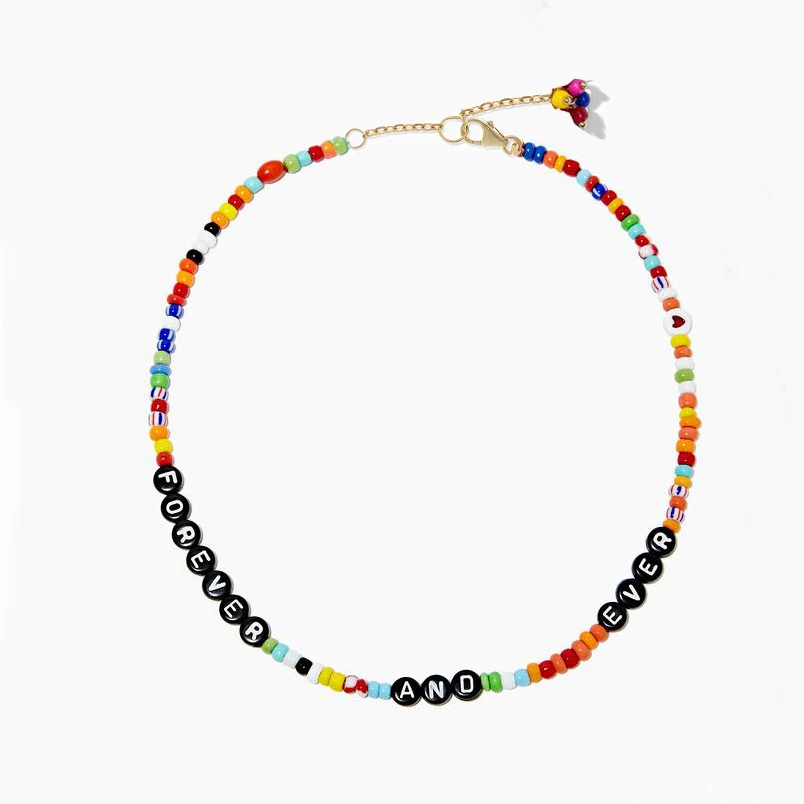 

moda DIY Customized beaded necklace CAMP NECKLACE summer jewelry for women seed beads letter alphabet necklaces femme