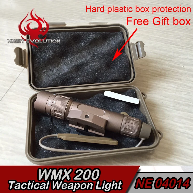 

NE 04014 Night-Evolution WMX200 Airsoft Light Rail Mount Q5 CREE LED IR Flashlight Strobe Version Tactical Hunting Weapon Light