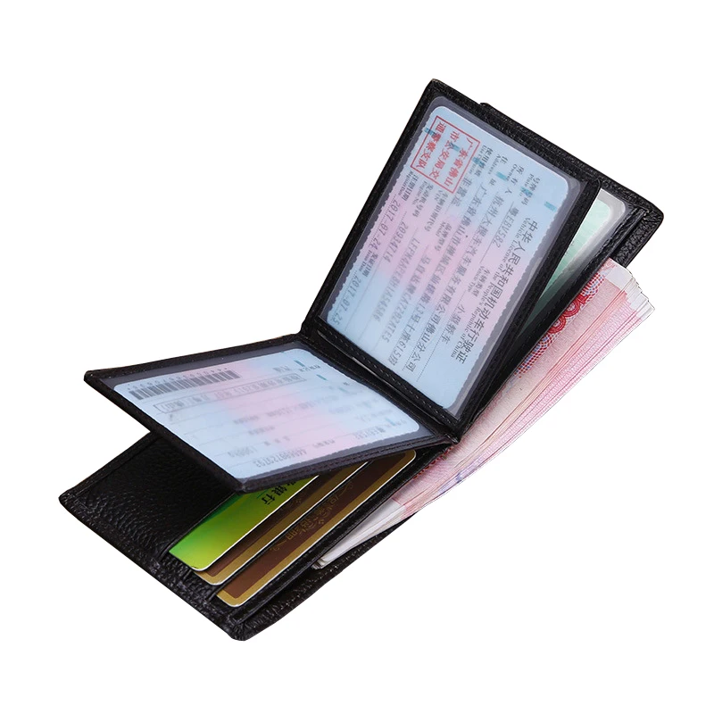 Men's Genuine Leather Wallet Passport Case Business Card Holder Driver's License Bank ID Credit card package sets | Багаж и сумки