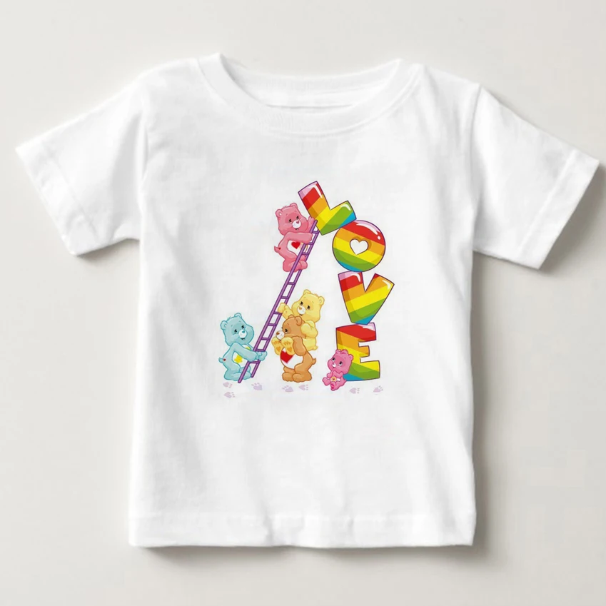 

2019 Care Bears Cartoon Design Funny Children's T shirt Kids Clothes Cute Bears Boys Girls Tops Kawaii Tees For Toddler Baby