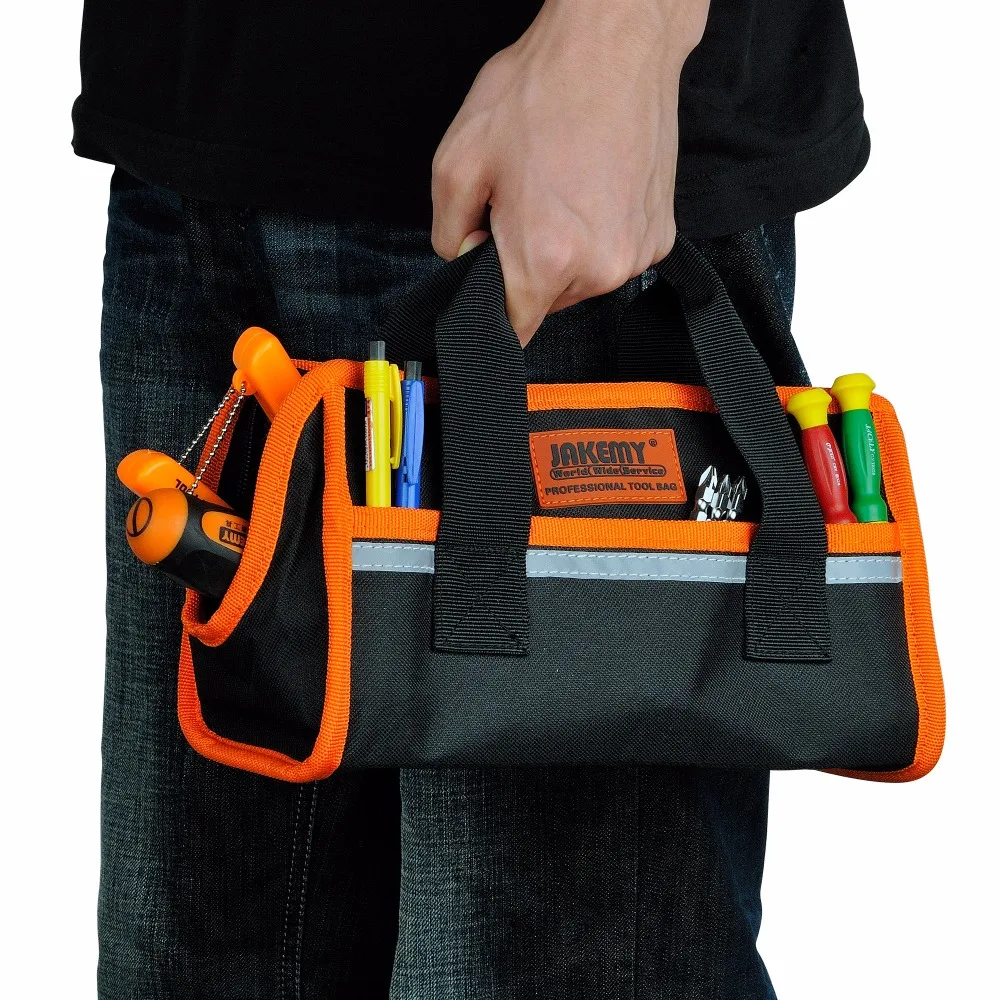 JAKEMY Professional Hand Tool Bag Screwdriver Bits Tweezer Socket Electrical Multifunctional Pocket Keeper Nylon Tool Bag JAKEMY Professional Hand Tool Bag Screwdriver Bits Tweezer Socket Electrical Multifunctional Pocket Keeper Nylon Tool Bag