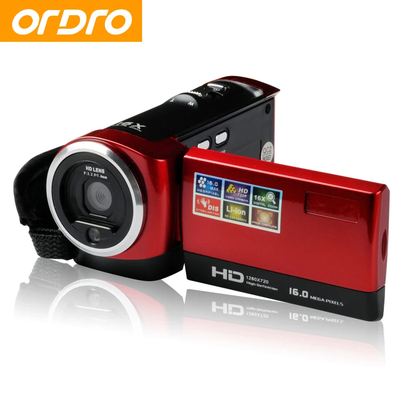 Ordro dv-107 16x zoom 2.7 cal fotografii cyfrowej kamery hd 720 p z rozpoznawania twarzy profesjonalna kamera video recorder