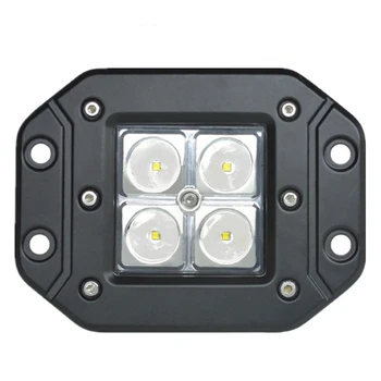 

ECAHAYAKU 4inch 12W Led Work Light Pods Flush Mount Offroad Truck SUV 4WD Spot Driving Dually lamp cube Pod Square 4x4 4WD 1pcs