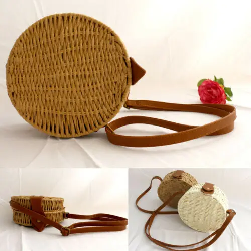 2019 arrival Women Straw Bag Summer Beach Bamboo Handbag Shoulder Tote Bag Purpse Rattan  Messenger Bags Handbags