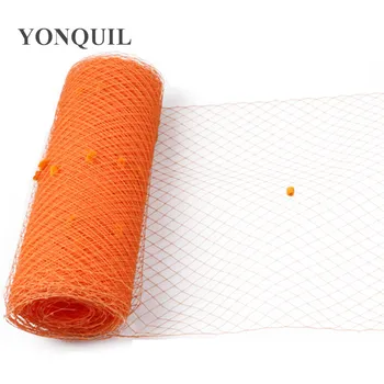 

Orange &multiple color mix dot birdcage veil 25CM Width Hair accessories millinery veils DIY bridal netting hat party headwear
