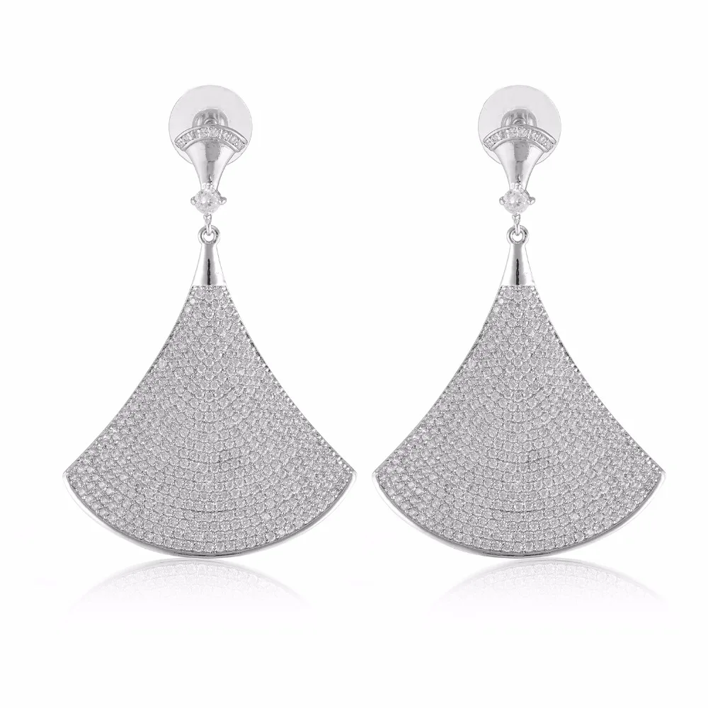 

GrayBirds Geometric Ethnic Fanned Earrings For Lady Copper With Zircon High Quality Lead And Nickel Free MLE053