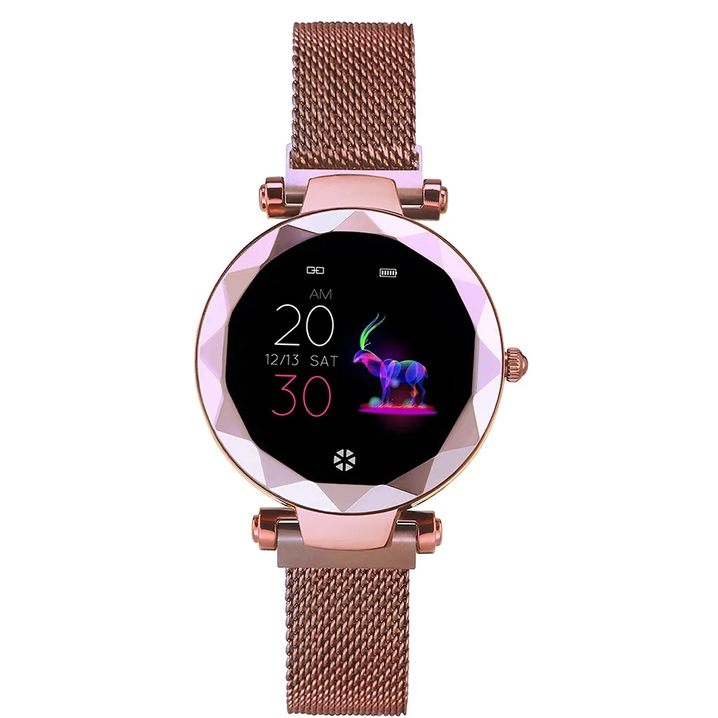 HI18 женские Смарт-часы, фитнес-трекер, умный Браслет, Женский пульсометр, монитор артериального давления, умные часы для телефона Apple Xiaomi - Цвет: Gold