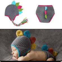 Крючком новорожденный Обувь для мальчиков динозавров наряды для Подставки для фотографий трикотажные динозавров шапка набор детской реквизит для фотосессии