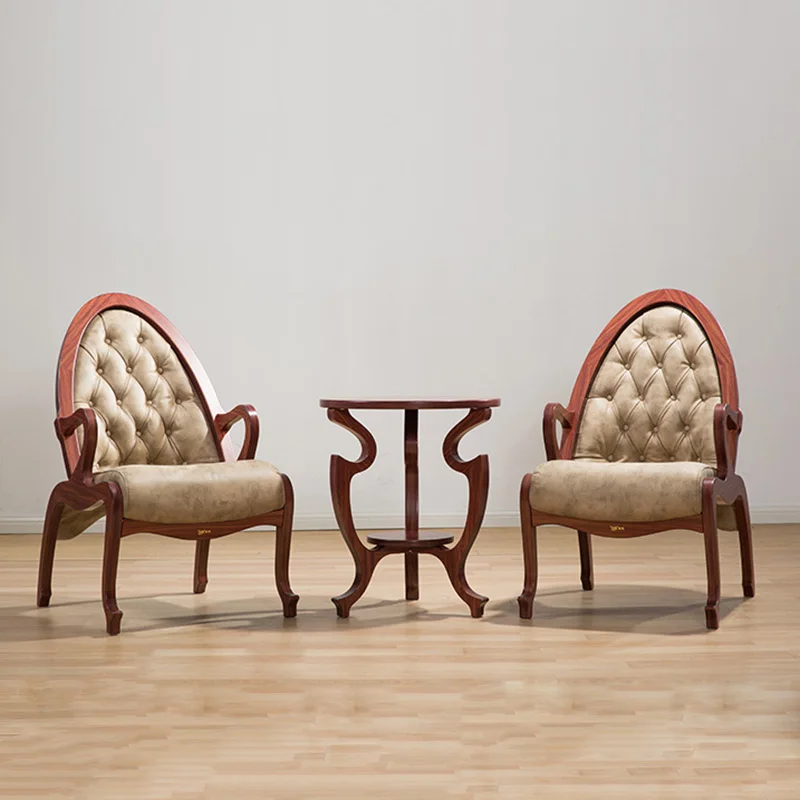 NoEnName chair solid wood tea table set elegantAntique design furniture suits retro nostalgia suitable for living room