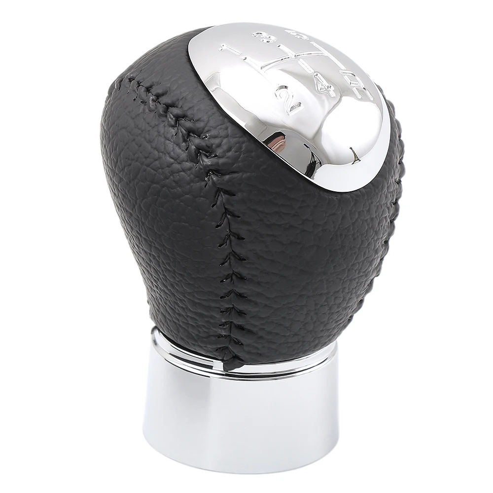 

VCiiC 1 2 3 4 5 R 5 Speed For Mazda 6 5 3 Leather Chrome Manual Gear Shift Knob Lever Stick Handle Head Handball Car Styling