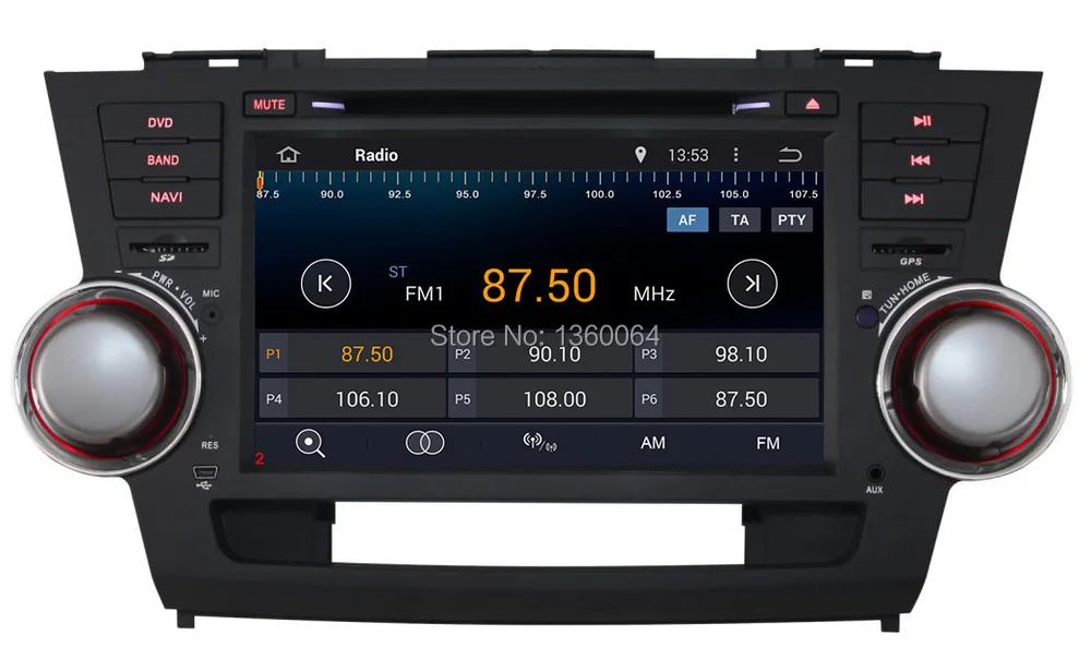 Best 1024*600 Quad Core Android 8.1 for TOYOTA HIGHLANDER 2008 2009 2010 2011 2012 2013 Car DVD GPS Navigation Radio Headunit Wifi 3G 10