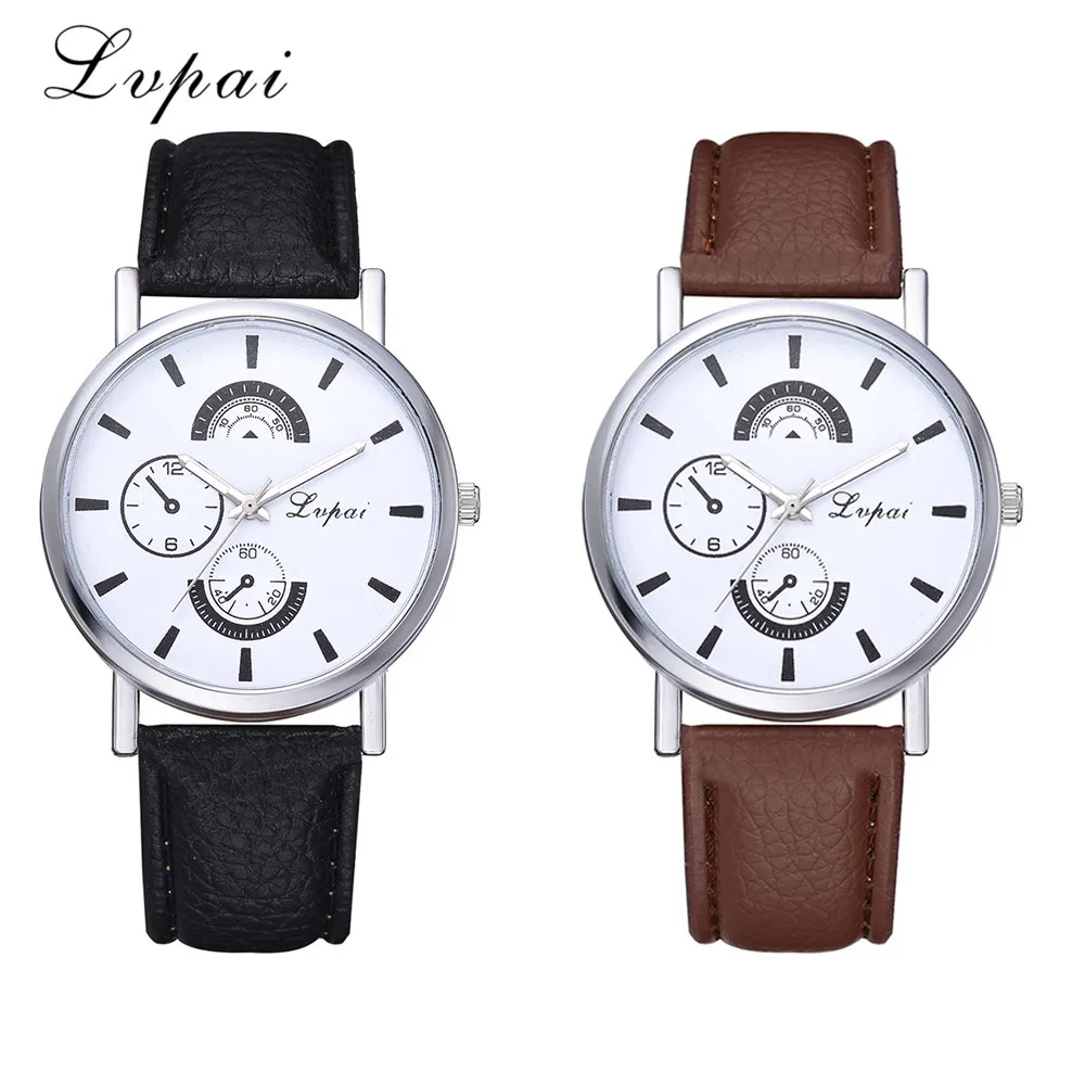 

New Fashion Men Watches Top Brand Luxury Lvpai Casual Quartz Leather Band Watch Analog Wrist Watch relogio masculino clock 30X