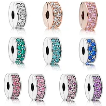 Горячая серебряные бусы сияющие звезды Кристалл безопасный ограничитель открывания двери шарик для 925 Pandora Шарм Браслеты& Браслеты ювелирные изделия