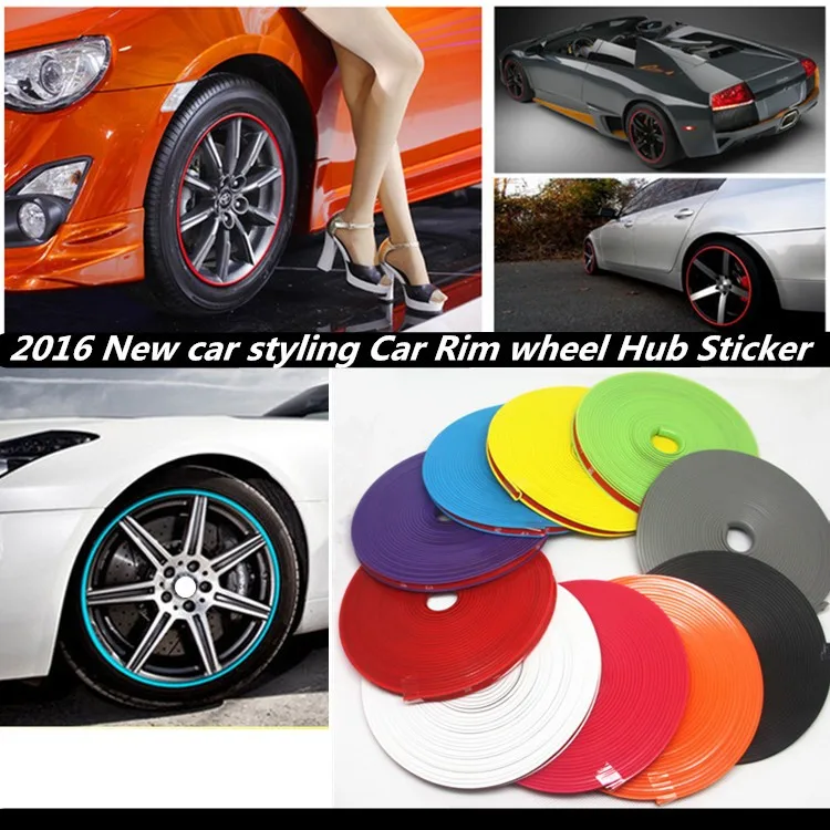 

8M Car Wheel Hub Tire Sticker Decorative Styling Strip Covers For Toyota Avensis Aygo Belta Blade Brevis Caldina Cami Camry
