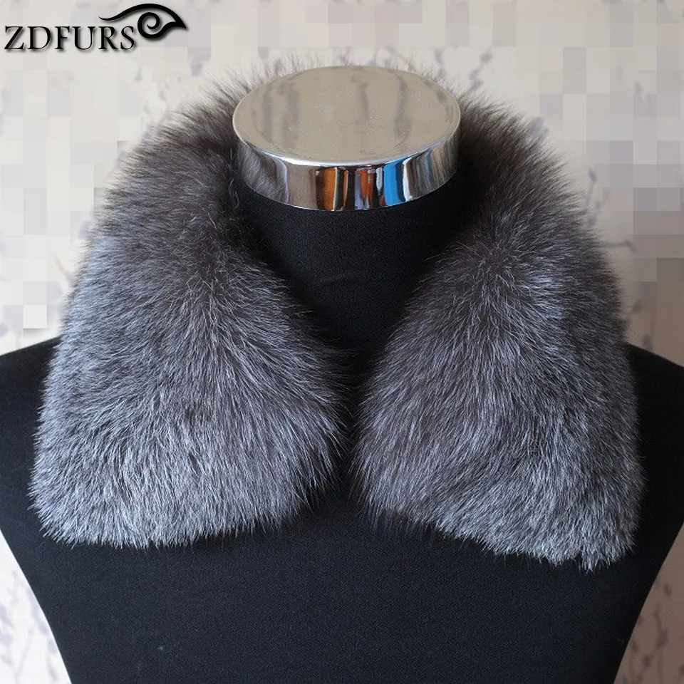 ZDFURS* аксессуары для одежды из натуральной лисицы шарфы натурального серебристого лисьего меха воротник квадратный ZDC-163013 - Цвет: sliver fox fur