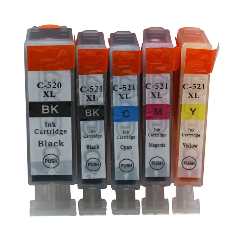 5PK Ink Cartridges PGI520 520 CLI521 521 Replacement for Canon PIXMA