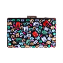 Женский кошелек с драгоценным камнем, украшенный бриллиантами и бисером, клатч, сумки на плечо с двумя цепочками, роскошный свадебный кошелек для женщин M430