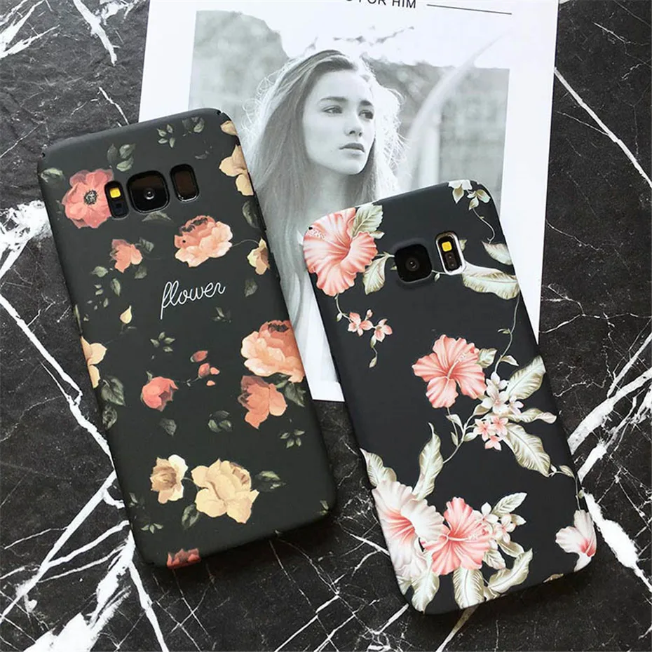 Phone Cases For Samsung Galaxy S8 S7 Edge Case Luxury Floral PC Cover Protective Case For Samsung Galaxy S7 S8 Plus Note 8 Coque (3)