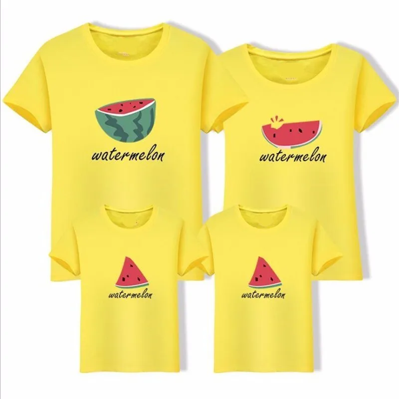 LILIGIRL «Mommy and Me» с принтом в виде арбуза; футболка Костюмы для Семейные комплекты для мамы, дочки, папы и рубашки для сына верхняя одежда - Цвет: Ali1132Y