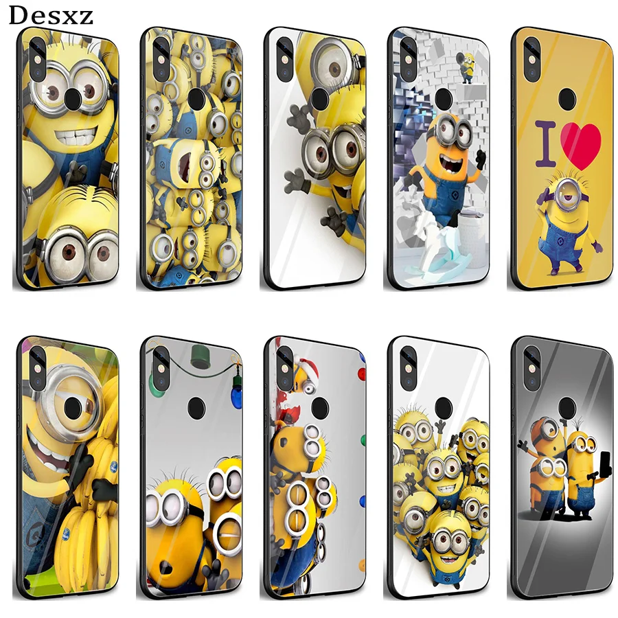 

Desxz Minion Case Cover Case Glass For Xiaomi Redmi Note 5 6 7 Pro 6A A1 4X 9 Pocophone F1 Cover