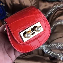 Модная Натуральная кожа аллигатора, длинный ремешок на цепочке, Женский мини кошелек для помады, настоящая крокодиловая кожа, женская сумка на плечо