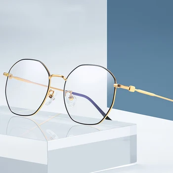 

DOKLY New anti-blue glasses unisex metal glasses frame multilateral retro computer mirror game goggles