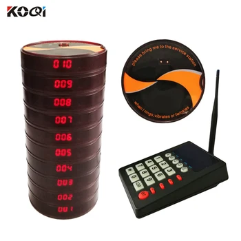 

999 Channel 10pcs Call Coaster Paging Restaurant Equipments Restaurant Wireless Coaster Pager System Kitchen