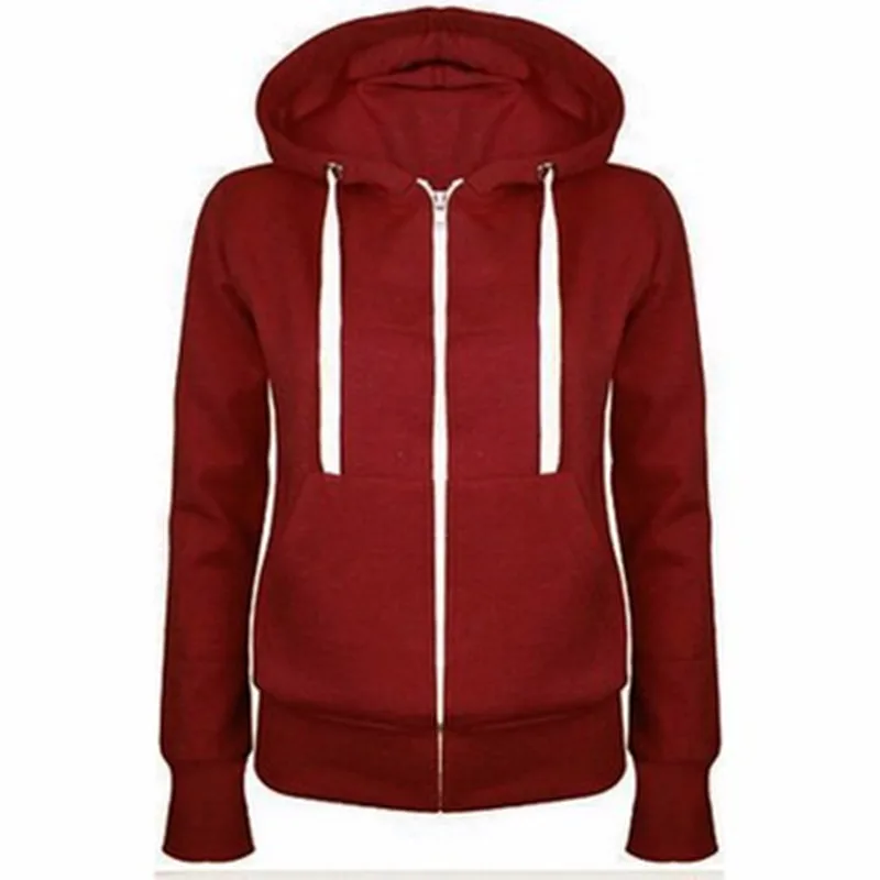 

Zipper Hoodie Women Winter Long Sleeve Plush Warm Hoody Pocket Candy Color Streetwear 2019 Top Fashion Clothes Big Size